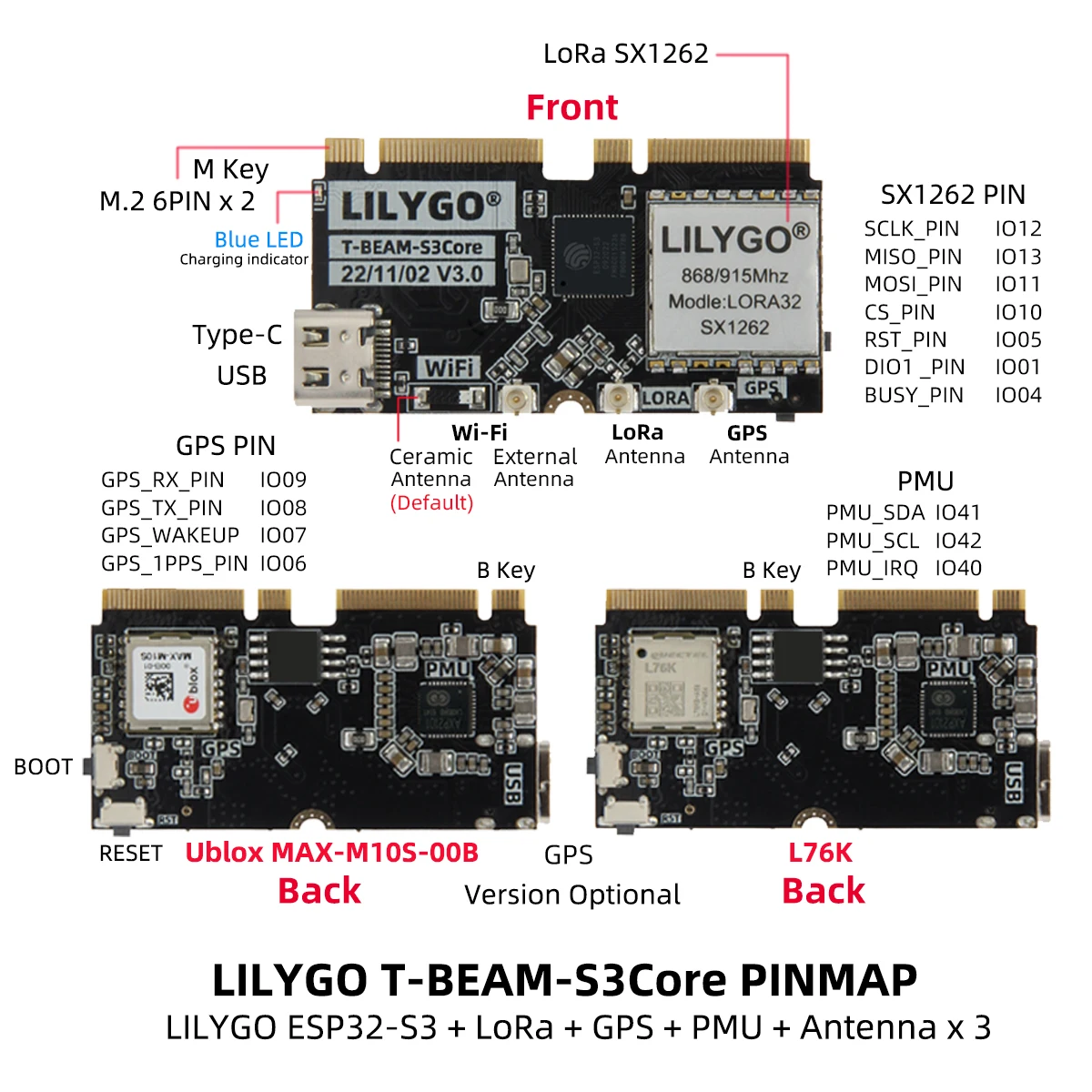 LILYGO T-BEAM-CORE V3.0 L76K U – обзор и цена Esp32
